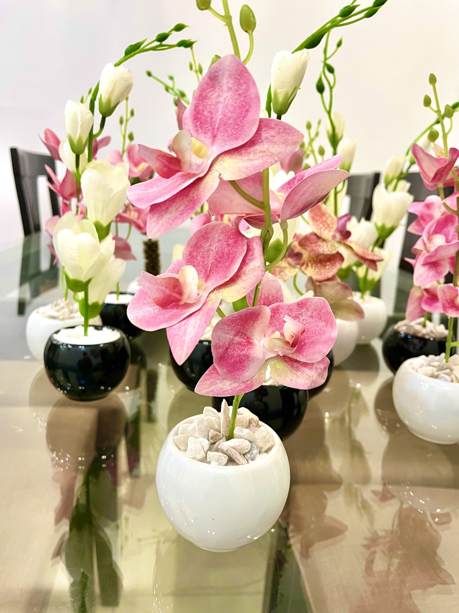 Artificial Flower Arrangement in Ceramic Pot – 1 ft Height - Image 4