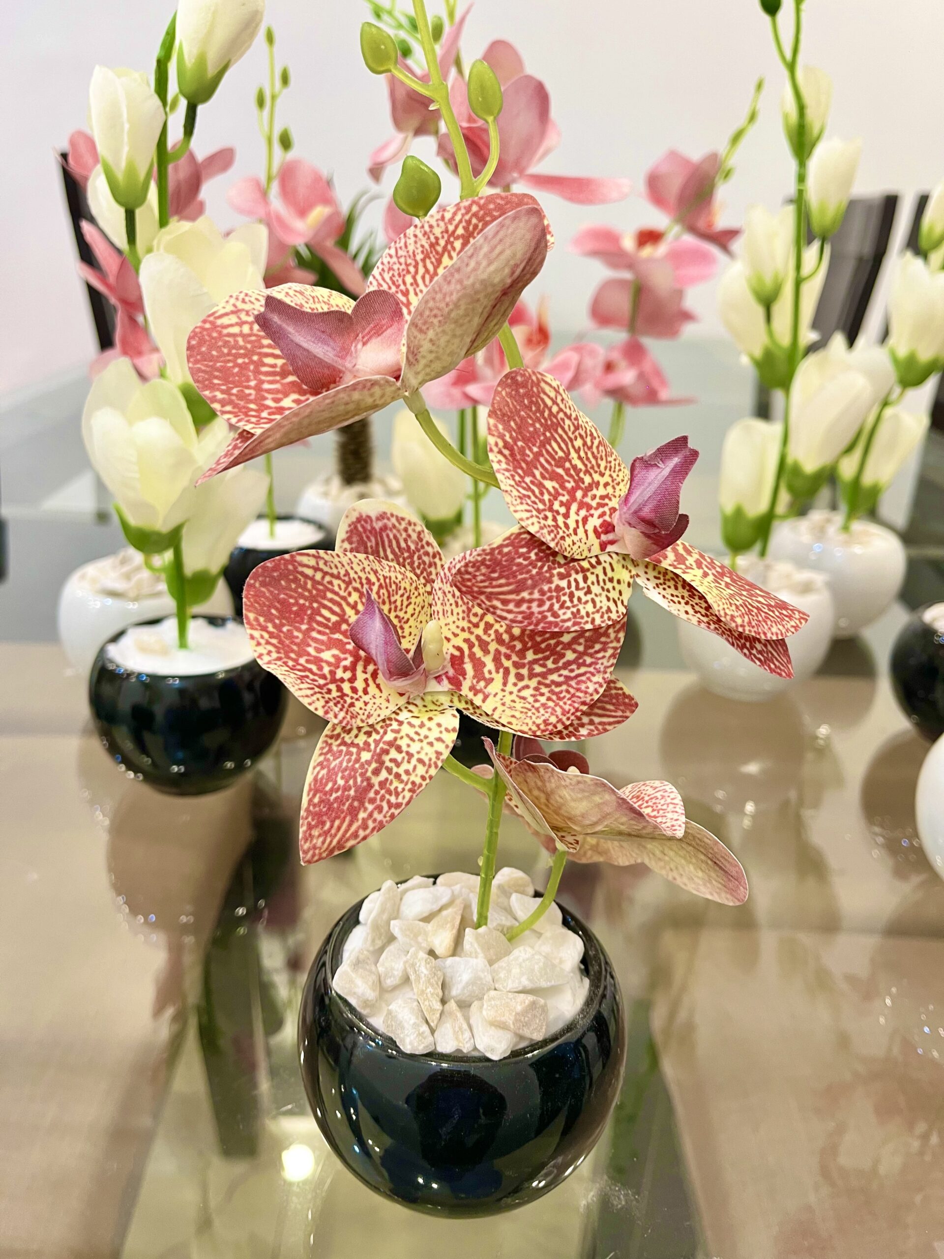 Artificial Flower Arrangement in Ceramic Pot – 1 ft Height - Image 6