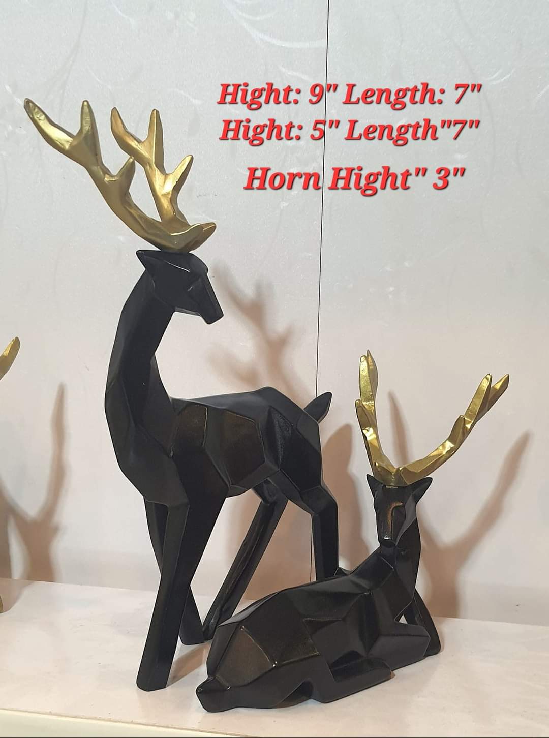 deer set resin golden black white - Image 2