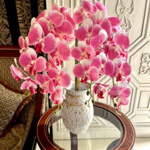 Pink orchid flowers with Fiberglass vase