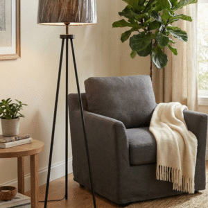 Tripod lamp height 5 feet black