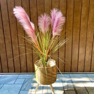 Pampas purple with tripod basket stand 3.5 feet
