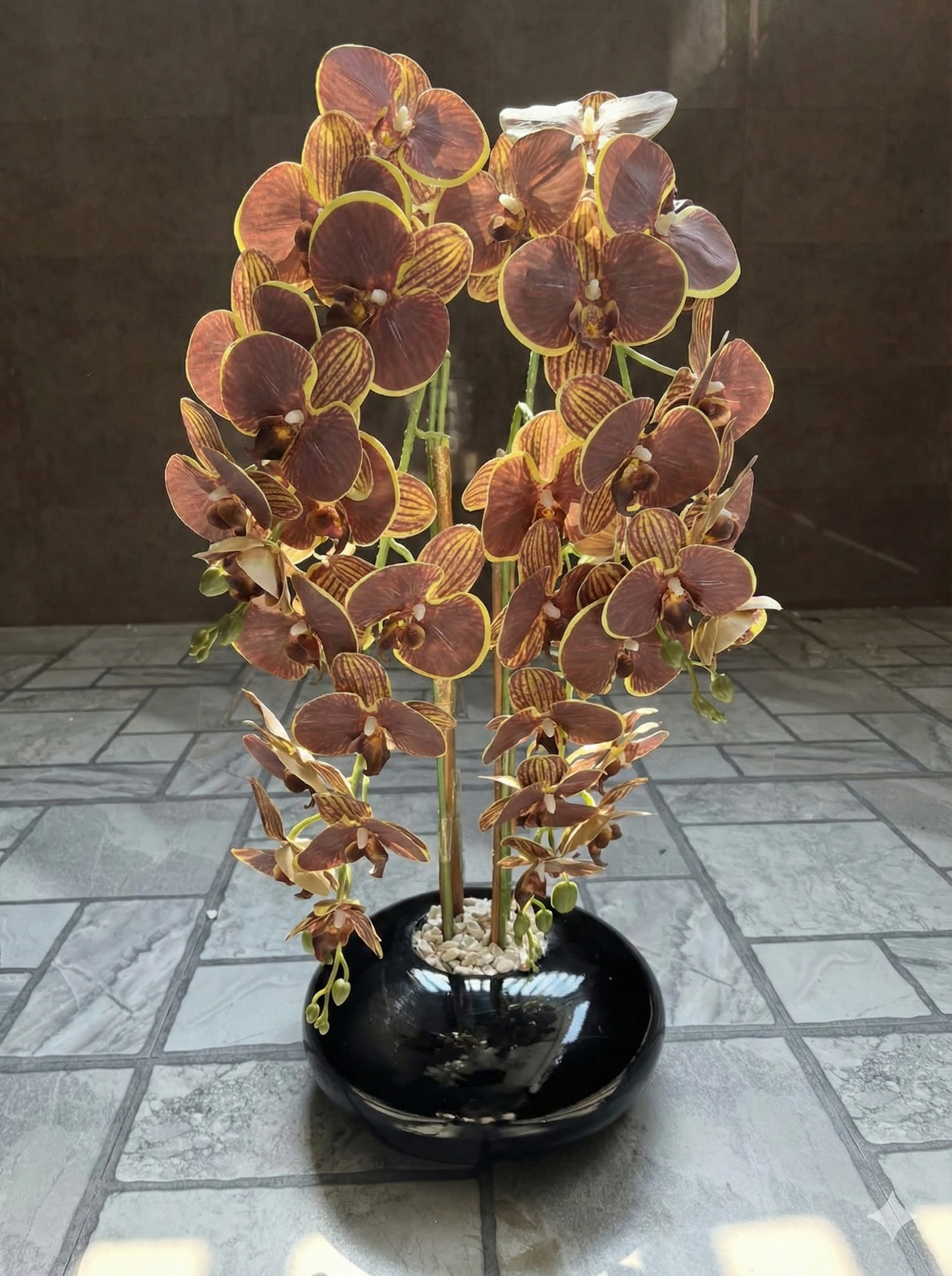 Orchid in oval base vase (multiple colors available) - Image 4
