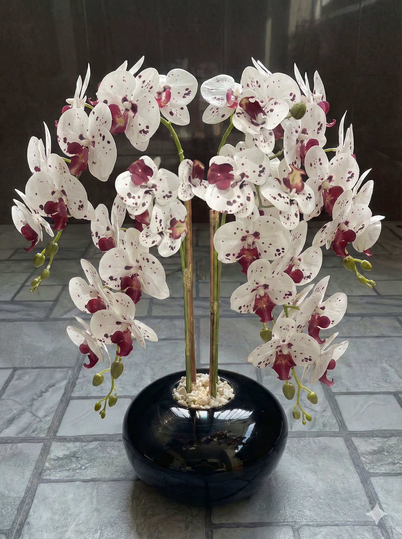 Orchid in oval base vase (multiple colors available) - Image 5