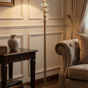 The Windsor Crystal-Accent Brass Floor Lamp