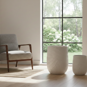 Antique Gold Leaf-Textured Fiber Planters(single available)