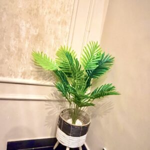 Elegant 3.5ft Artificial Areca Palm in Monochrome Tripod Weaving Planter