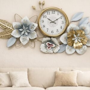 Modern 3D Floral Leaf Wall Clock