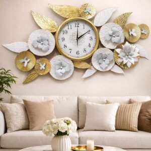 Floral Metal Wall Clock