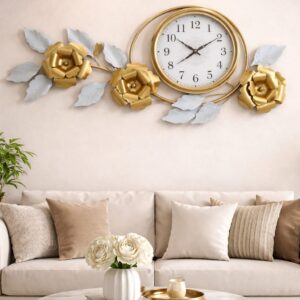 Metal Floral Wall Clock