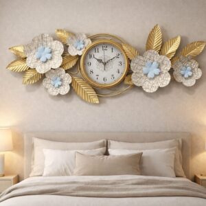 Floral Metal Wall Clock
