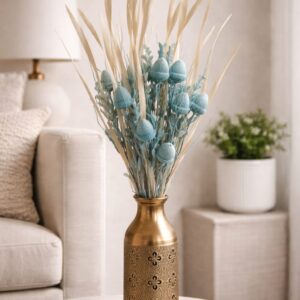 Blue Dried Floral Decorative Vase