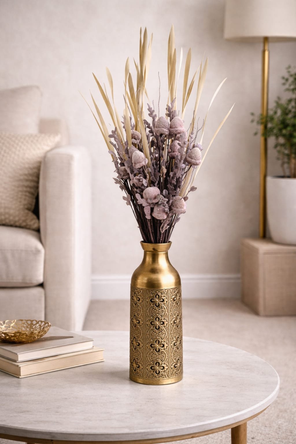 Lavender Dried Floral Decorative Vase