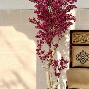 artificial burgundy blossom tree