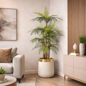 Artificial Tree Fern with fiberglass planter height 6 feet