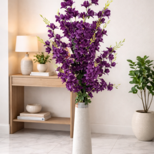 Royal Violet Blossom Floor Vase