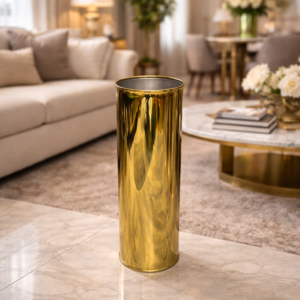 Mirror Gold Cylindrical Planter