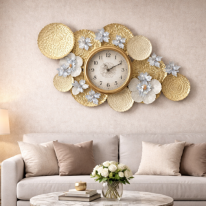 3D Floral Metal Wall Clock