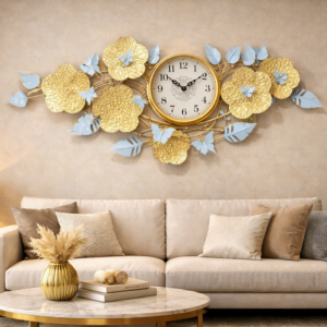 3D Floral Metal Wall Clock