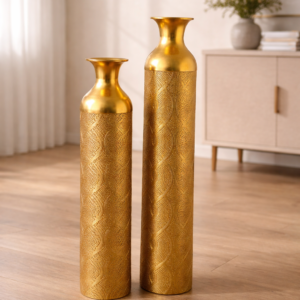 Luxury Gold Decorative Floor Vase Set (2 Pieces)