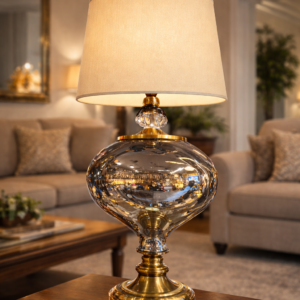 Luxury Smoked Glass Table Lamp