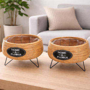 Natural Woven Home & Flower Planter Basket Set