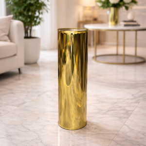Mirror Gold Cylindrical Planter