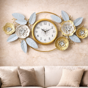 3D Metal Floral Wall Clock