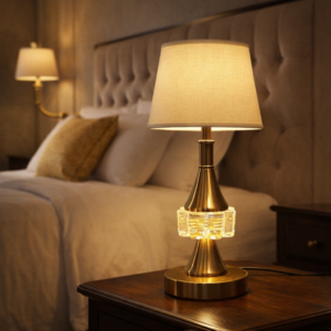 Aurora Crystal Brass Table Lamp