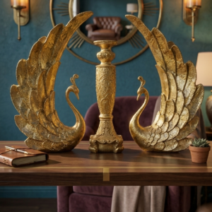 Golden Swan Candle Holder