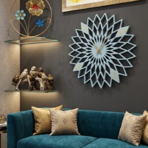 Geometric Sunburst Wall Clock: