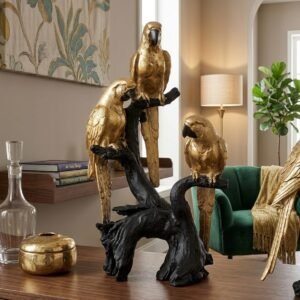 Gold Parrot Sculpture