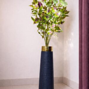 Elegant Faux Plant in Blue Vase
