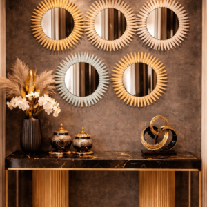 Radiant Sunburst Mirror Console
