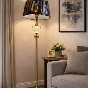 Brass Crystal Accent Floor Lamp