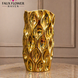 Golden Wave Sculptural Vase