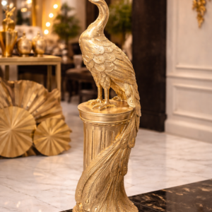 Golden Peacock Statue