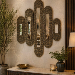 Ornate Gold-Framed Mirror Wall Decor