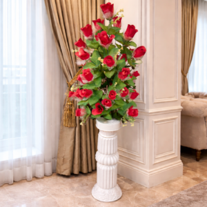Crimson Rose in Pedestal Pot
