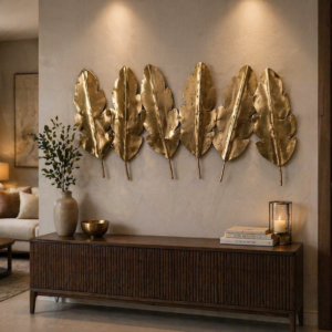 Golden Leaf Wall Sculpture Decor