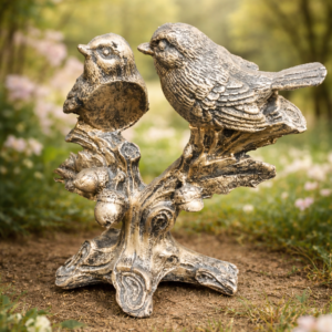 Antique Silver Bird Figurine on Branch