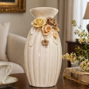Ivory Floral Elegance Vase