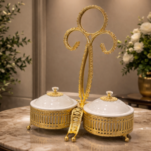 Ornate Dual Serving Set on Marble