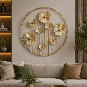 Golden Bloom Floral Wall Sculpture