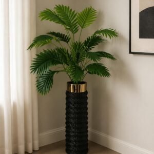 Tall Faux Palm in Stylish Black Planter