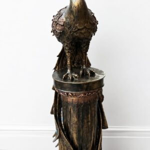 Regal Bronze Peacock on Pedestal