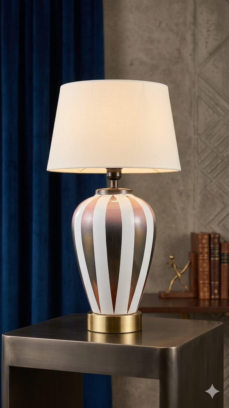 Striped Elegance Table Lamp(pair)