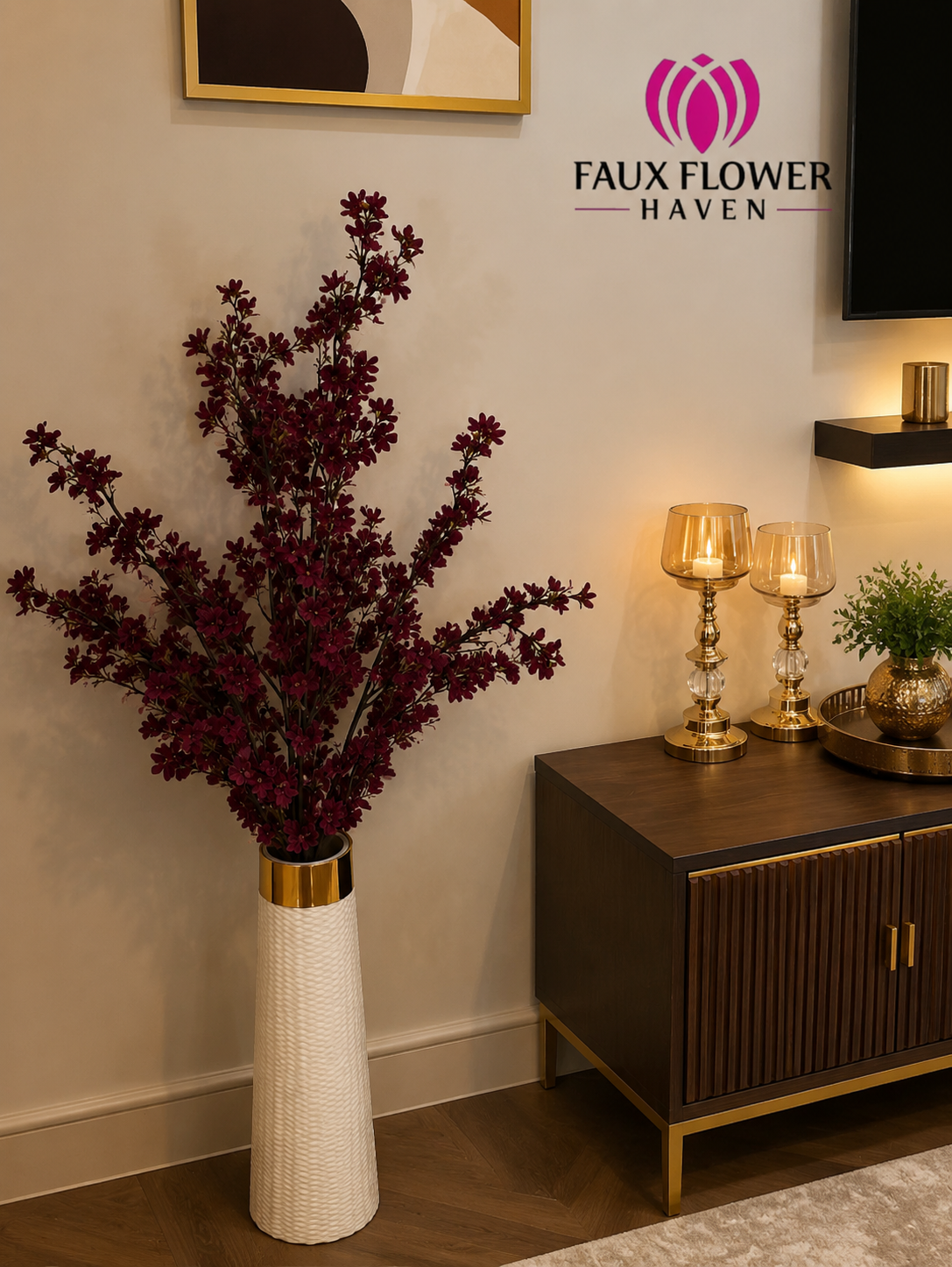 Dark Maroon Blossom Arrangement