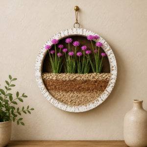 Circular Floral Wall Planter