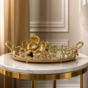 Royal Gold Floral Decorative Tray